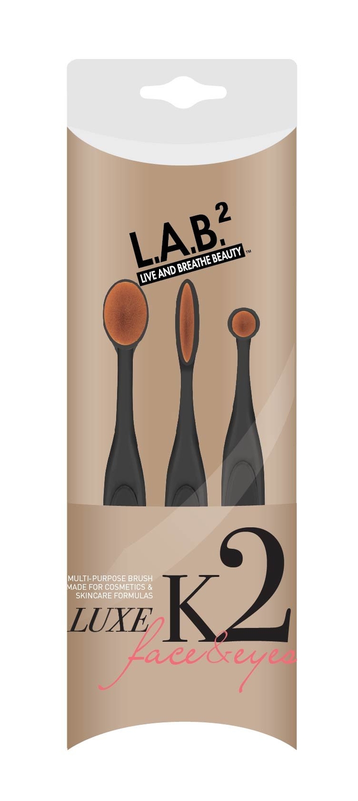 L.A.B.2 Luxe Oval Makeup & Skincare Brush, K2 for Face & Eyes, 2.47 Ounce