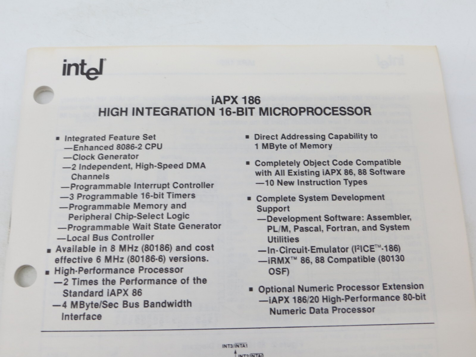 intel iAPX 186 High Integration 16-Bit Microprocessor July 1983 210451-003