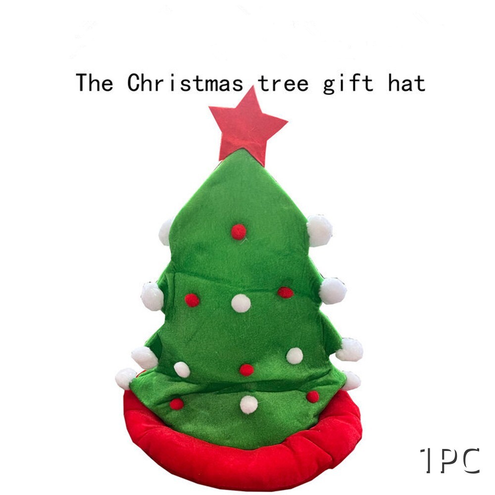 1x Christmas Tree Hat for Festive Party Dress Up Celebrations Winter Party Favor