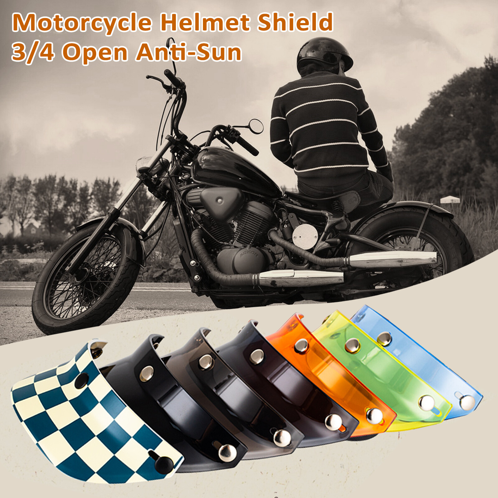 Motorcycle Visor Motorcycle 3/4 Open - Q6E4