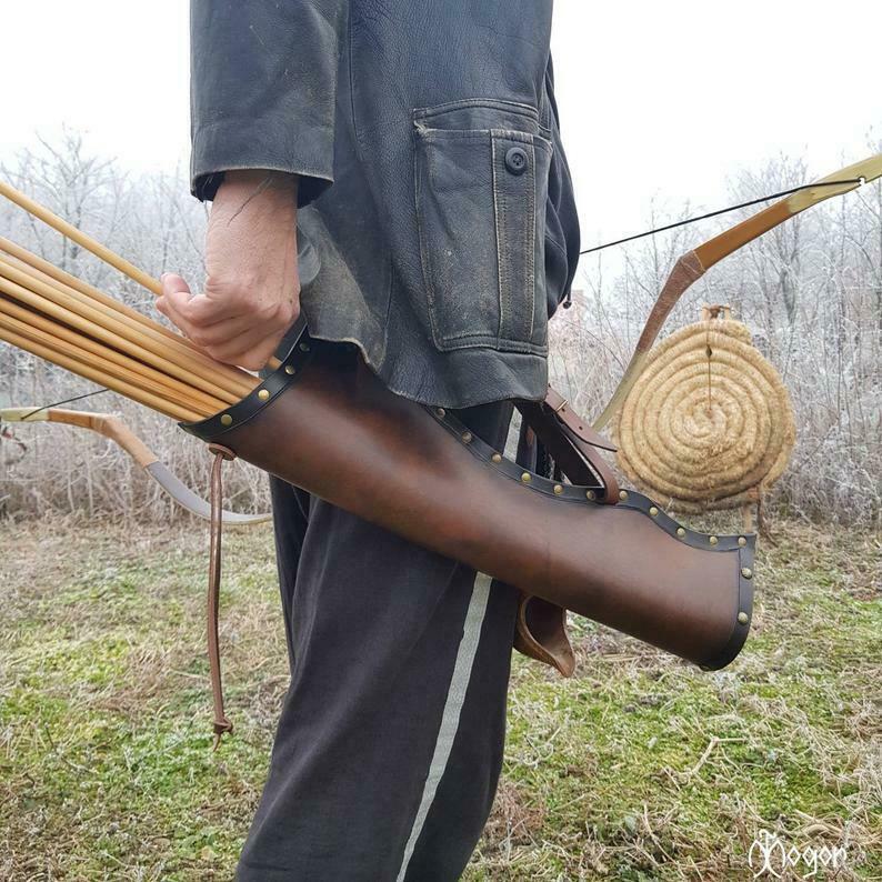 Medieval ARCHERY Leather QUIVER/ Side Quiver / Arrow Hip Quiver /Medieval Quiver