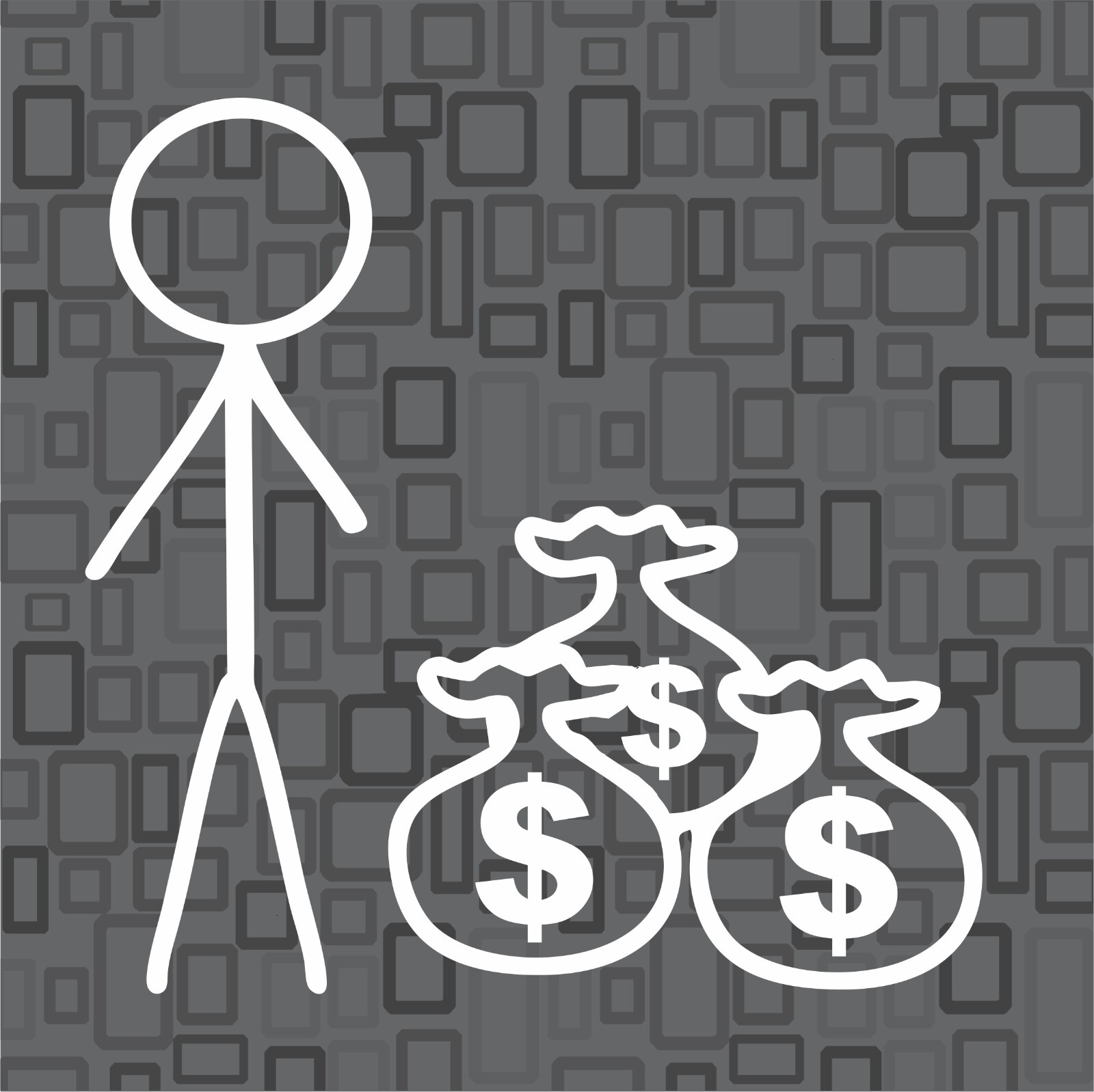 Single Man Sticker Figure with Money Sticker Decal Car truck Funny Comedy Humor