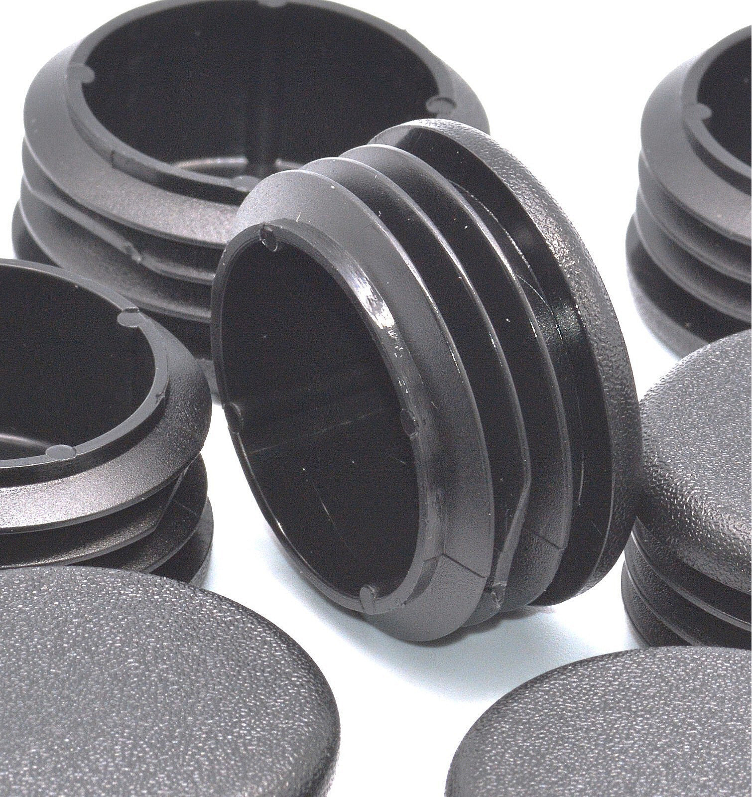 1-1/2" OD Round Tubing End Plugs for Frames, Racks & Benches, Black LDPE USA