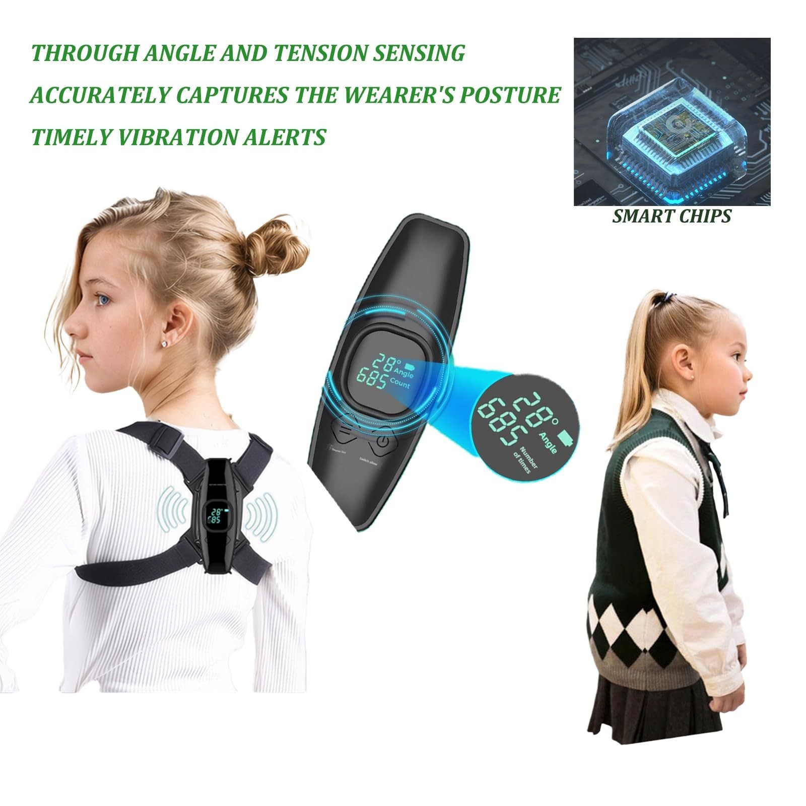Upgraded Smart Posture Corrector Adjustable Posture Correction Angle with Vib...