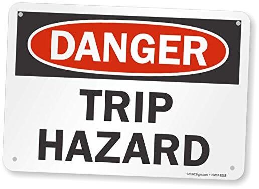 -S-6274-AL-10 "Danger - Trip Hazard" Sign | 7" x 10" Aluminum