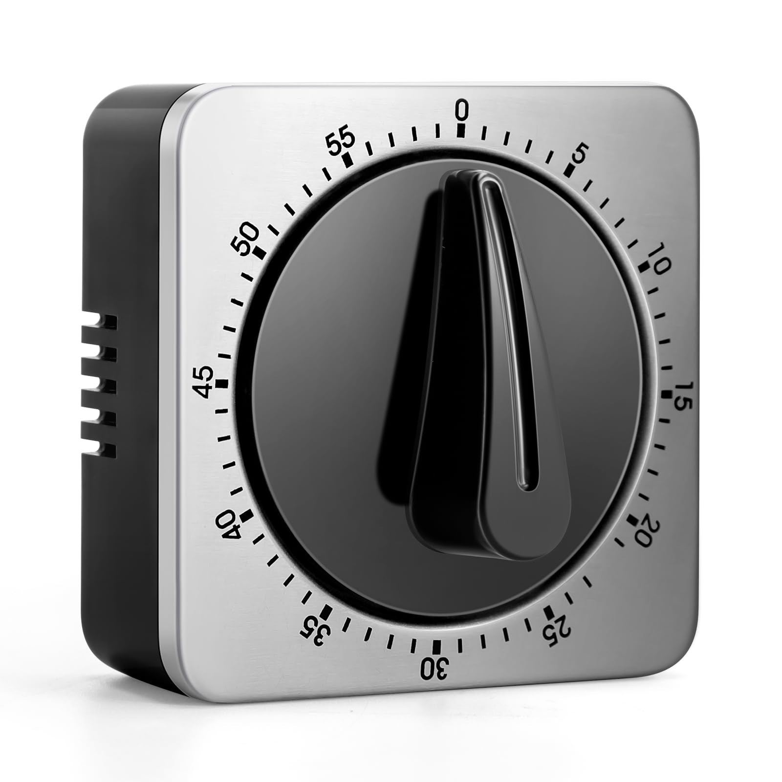 Mechanical Kitchen Timer Stainless Steel Magnetic 60-Minute Wind-Up Timer