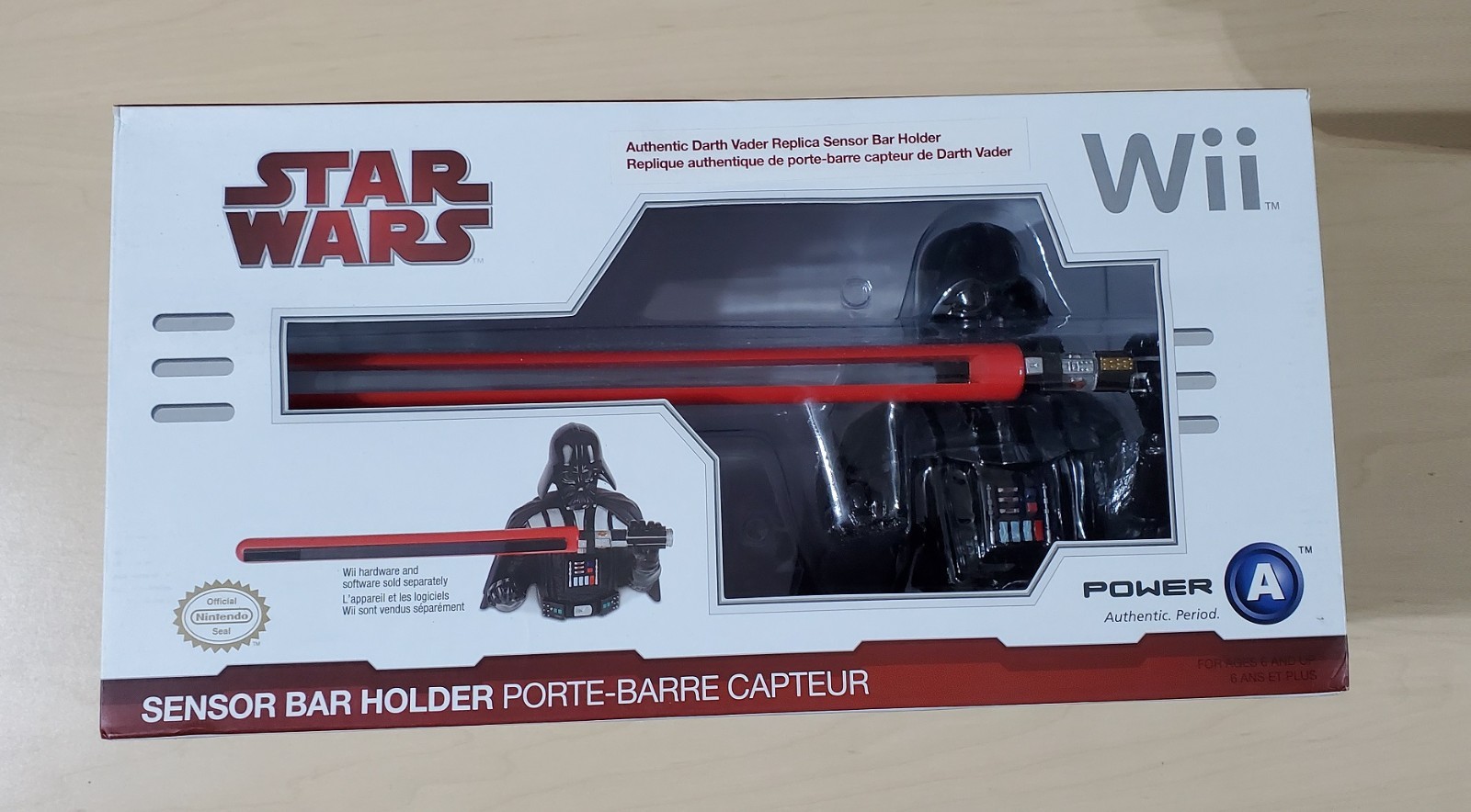 Power A Star Wars Darth Vader Light Saber Nintendo Wii / WiiU Sensor Bar Holder