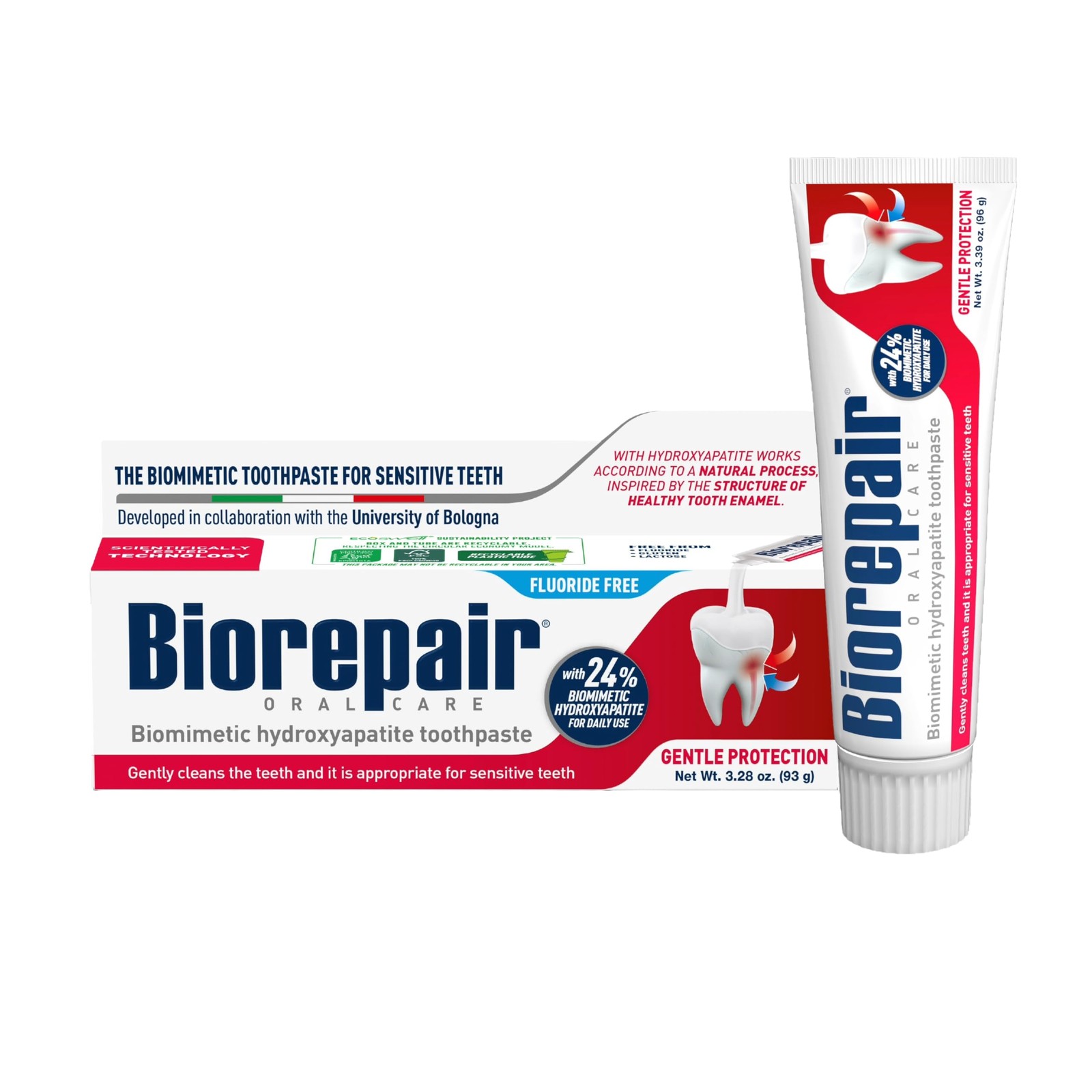 BIOREPAIR Gentle Protection- 24% Hydroxyapatite Toothpaste for 3.28 oz