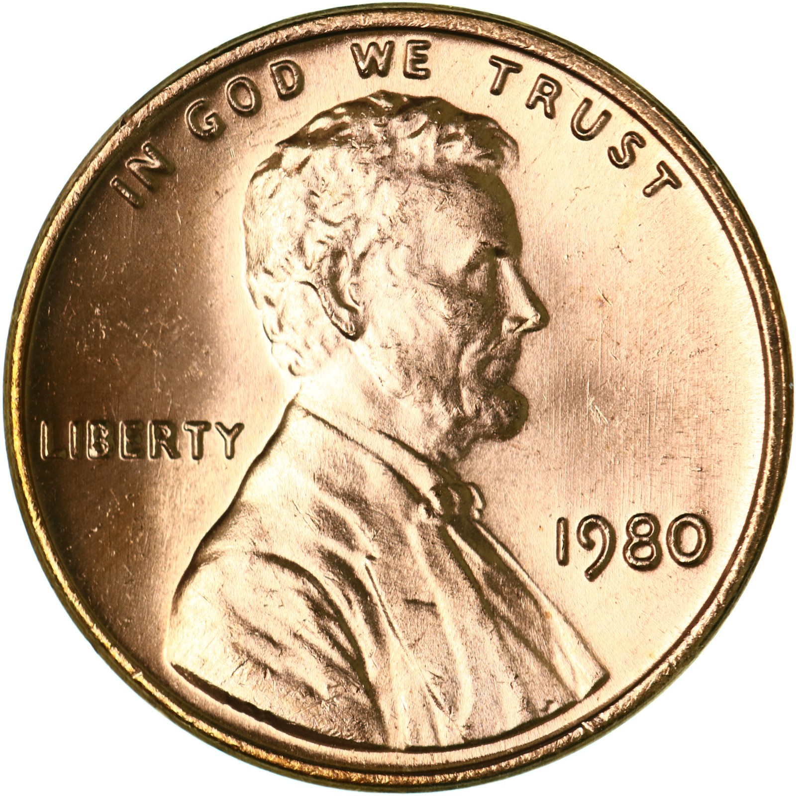 1980 (P) Lincoln Memorial Cent BU Penny US Coin