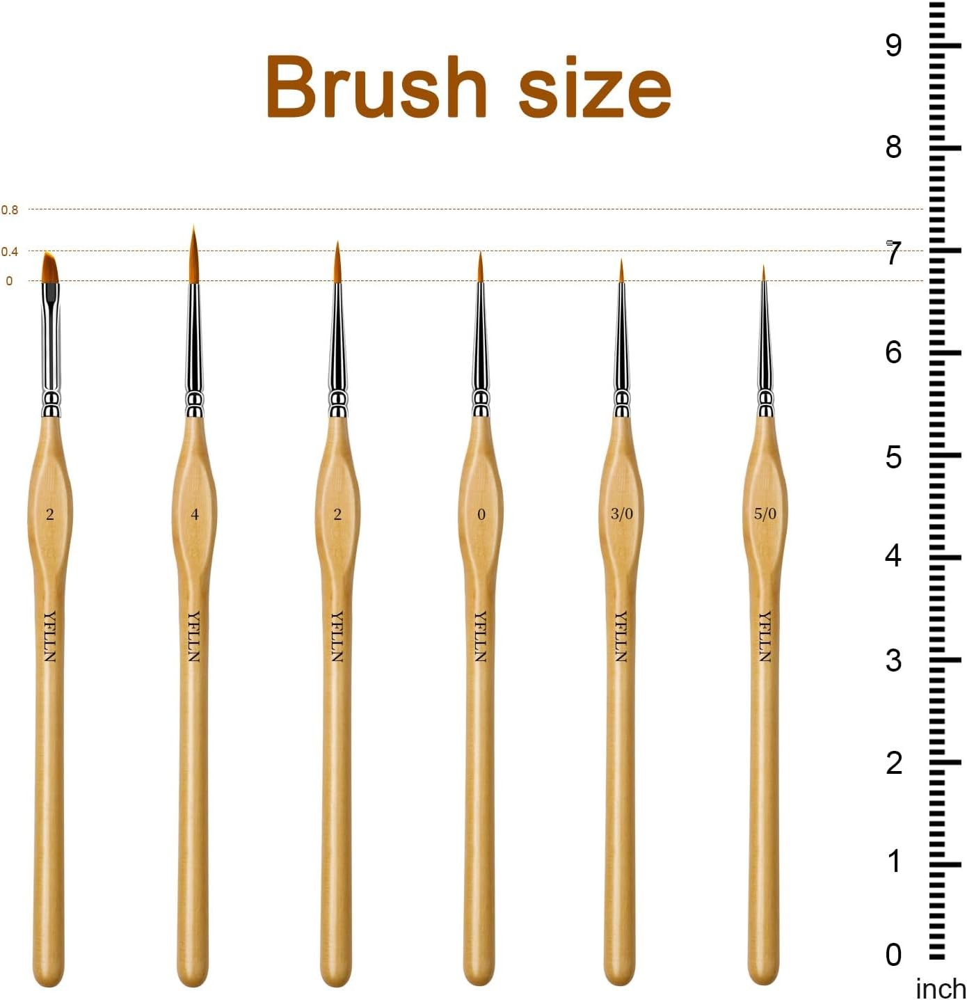 6Pcs Miniature Paint Brushes Set with Triangular Handles - for Acrylics, Oils,