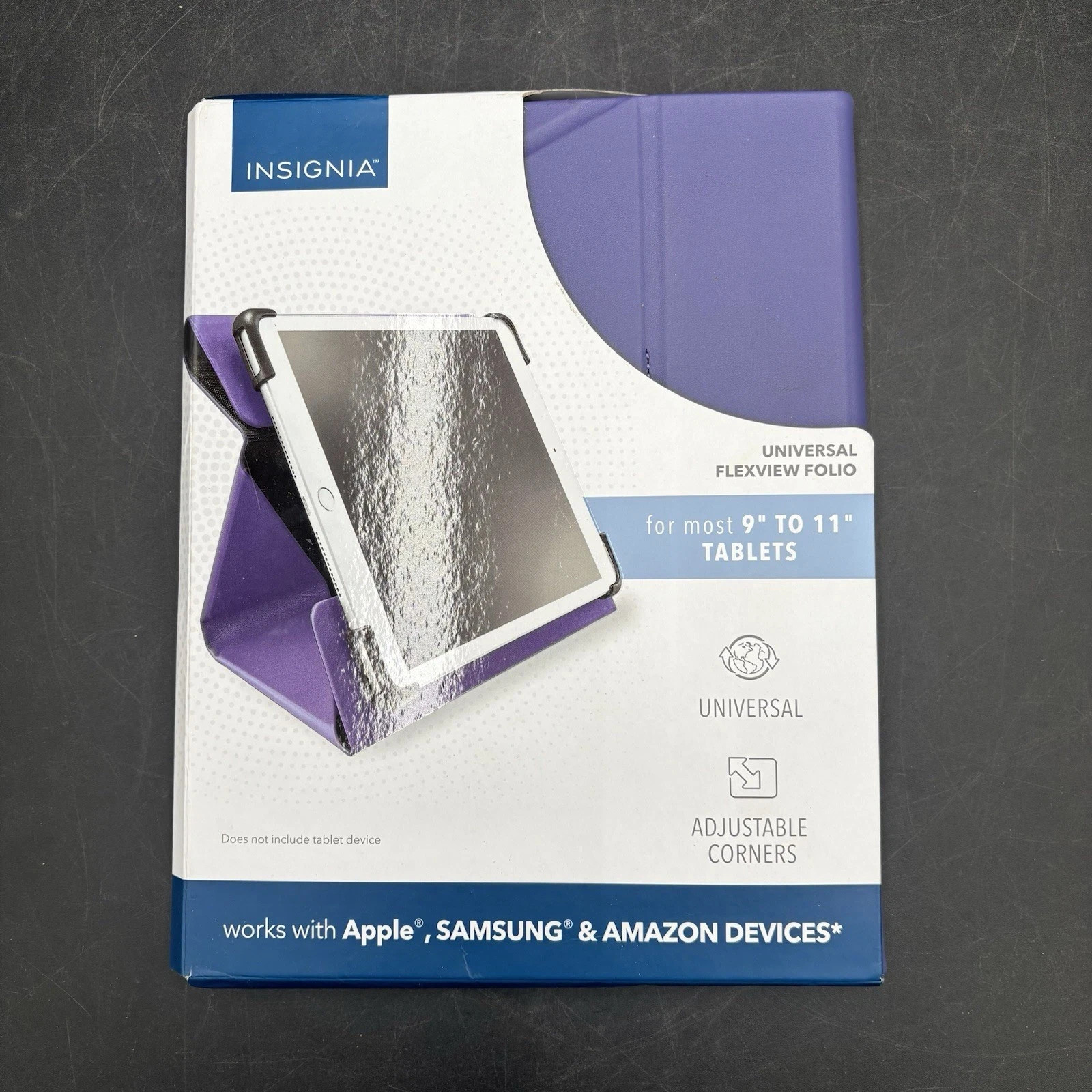 Insignia FlexView Folio Case for  9" to 11" Tablet Purple in Good Condition