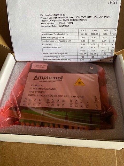 Amphenol 1026932-20 DWDM, LGX, 20Ch, 20-39, DTP, UPG, EXP, PDW-LSM12020EANN26