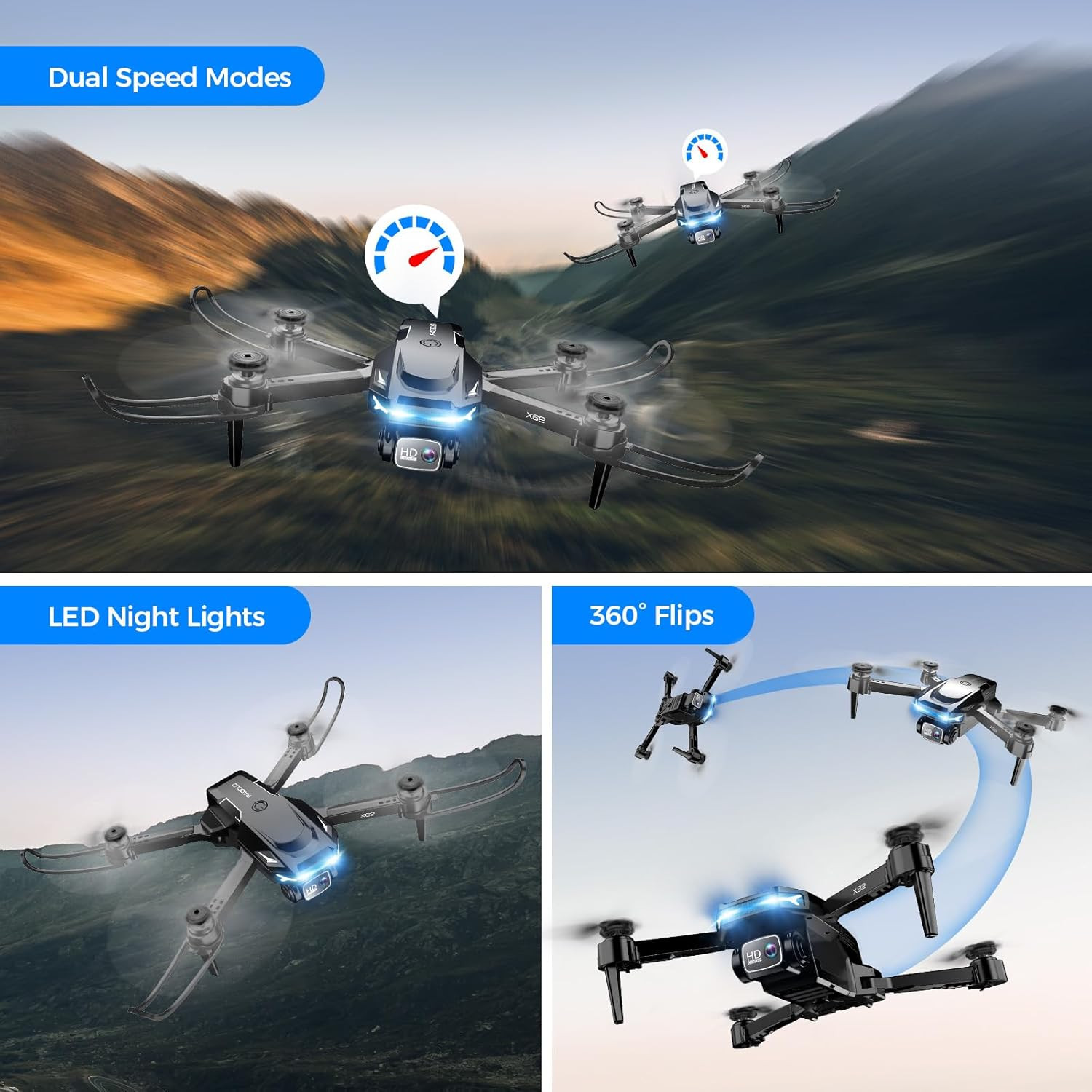 Drone with Camera - Drone with Screen on Controller for Beginners, Foldable Remo