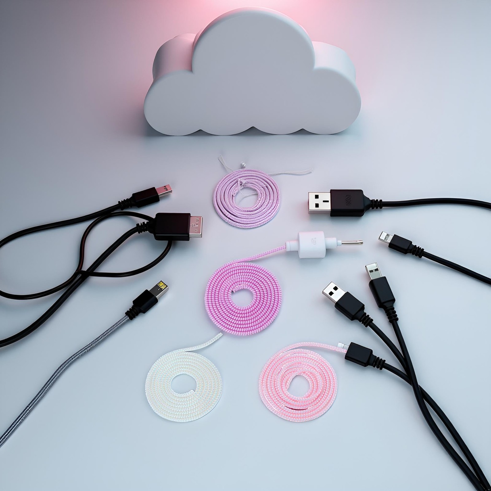 3Pcs Cable Protector,1.55M Spiral Data Cable Protective Sleeve,Flexible Cable...