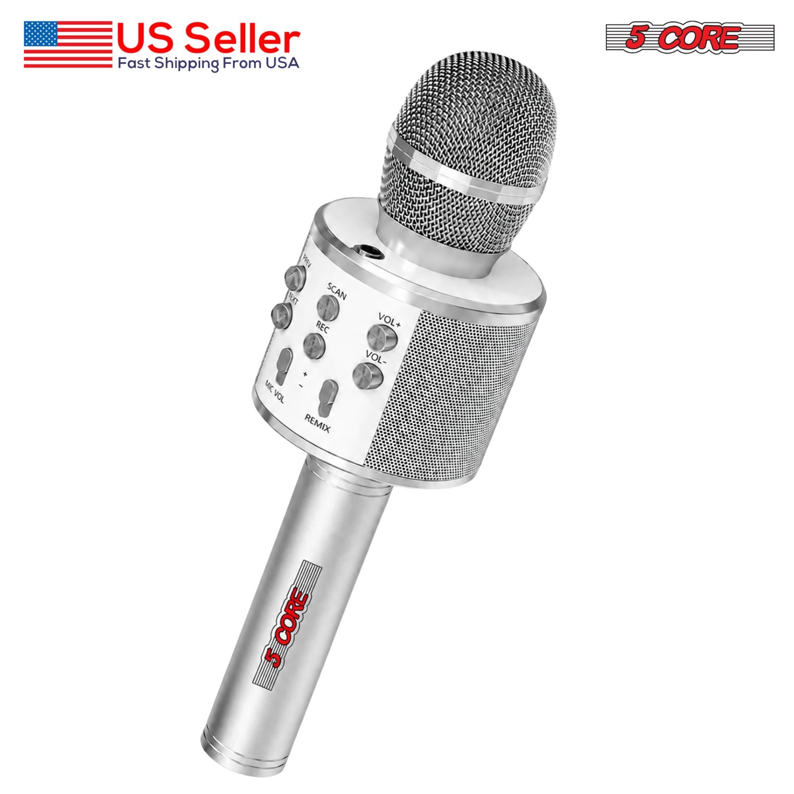 5 Core Microphone Wireless Karaoke Mic with Speaker Portable Bluetooth Microfono