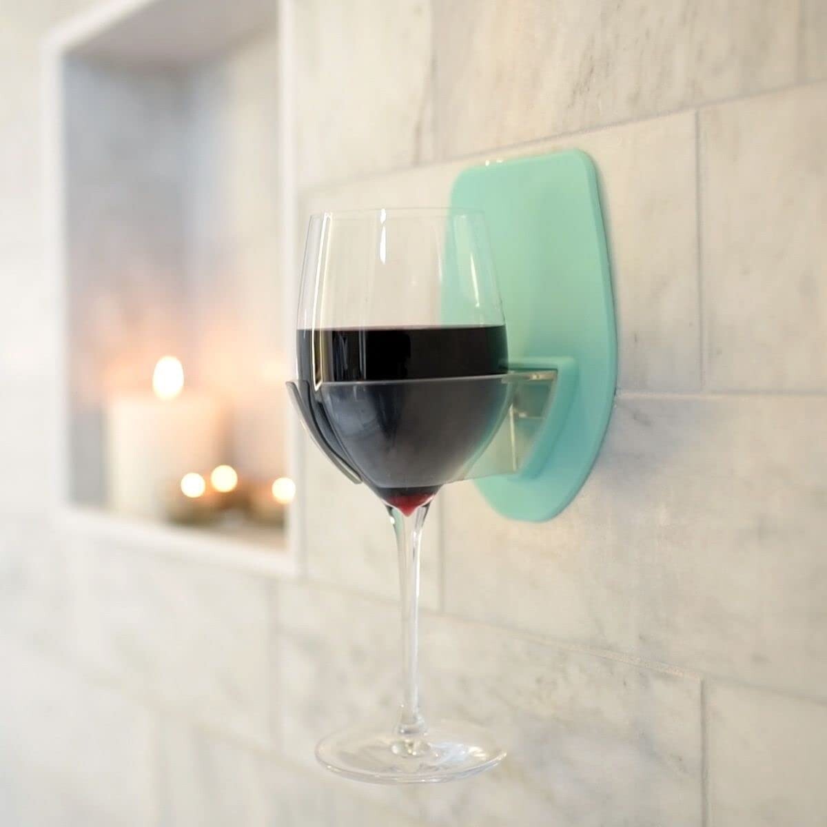 30 Watt Silicone Wine Glass Holder for Bath & Shower, Bathtub Relaxation