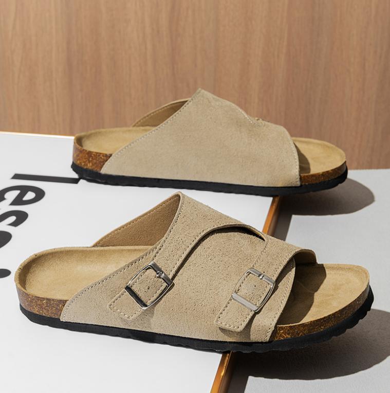 Mens Summer Peep Toe Buckle Slipper Open Slip On Shoes Sandals Fashion Oversize