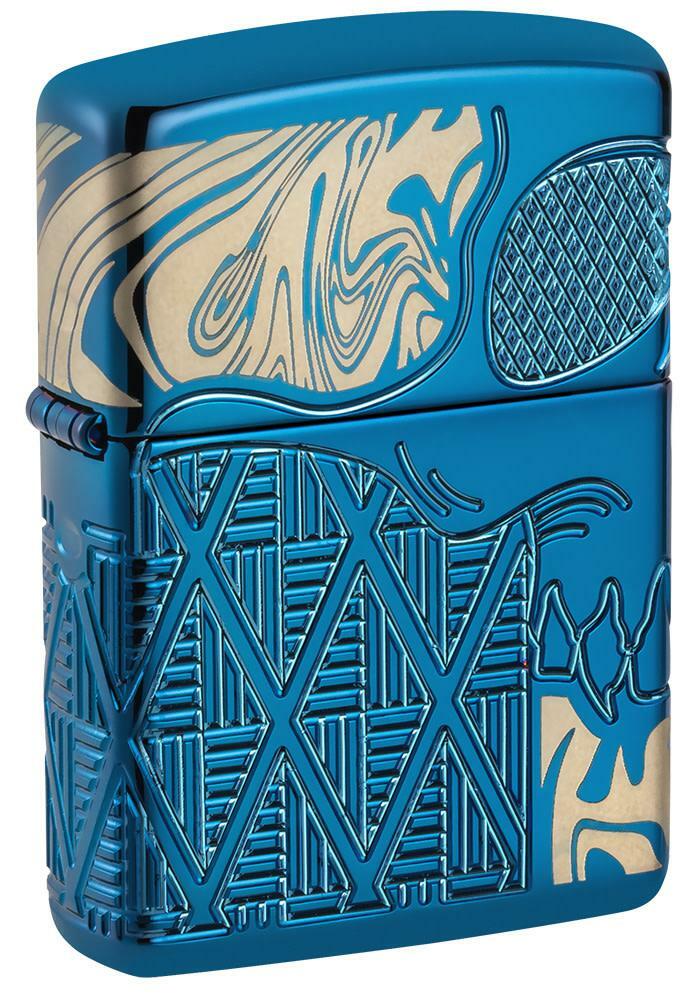 Zippo Armor Engraved Skull Design with Diamond Pattern Lighter 49705, New In Box