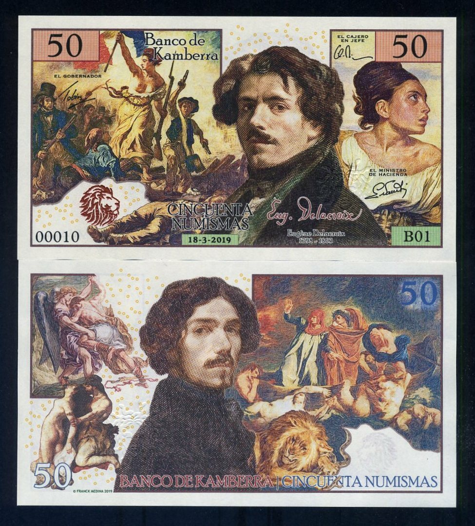 Kamberra, 50 Numismas, 2019, UNC - Eugene Delacroix
