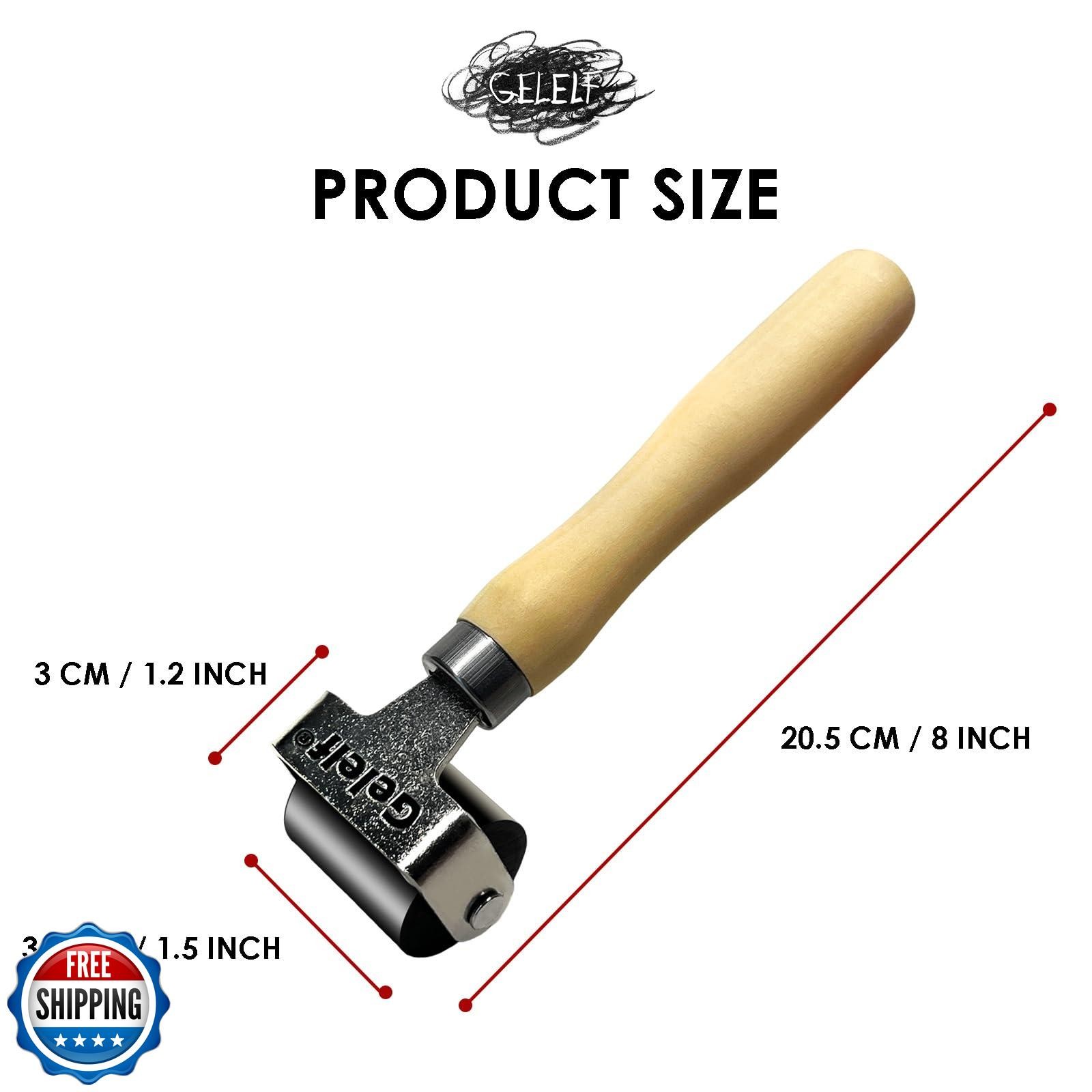 GELELF Smooth Peeling Brayer Roller - Wood Hand Roller Rollers Ink Roller Tap
