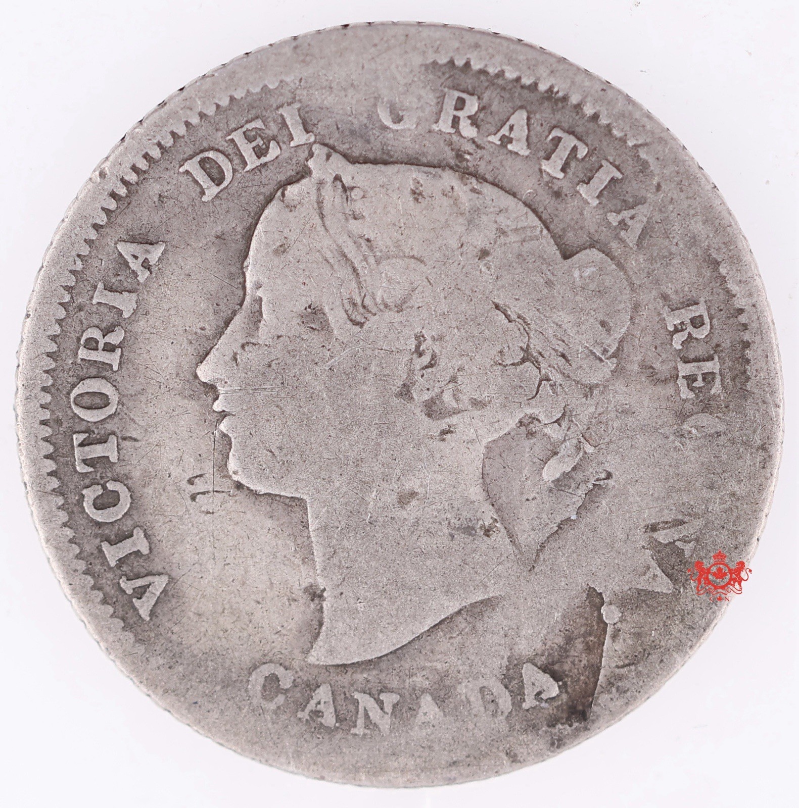 1875H Canada 5 Cents Small Date - G/VG - Damage Lot#17250