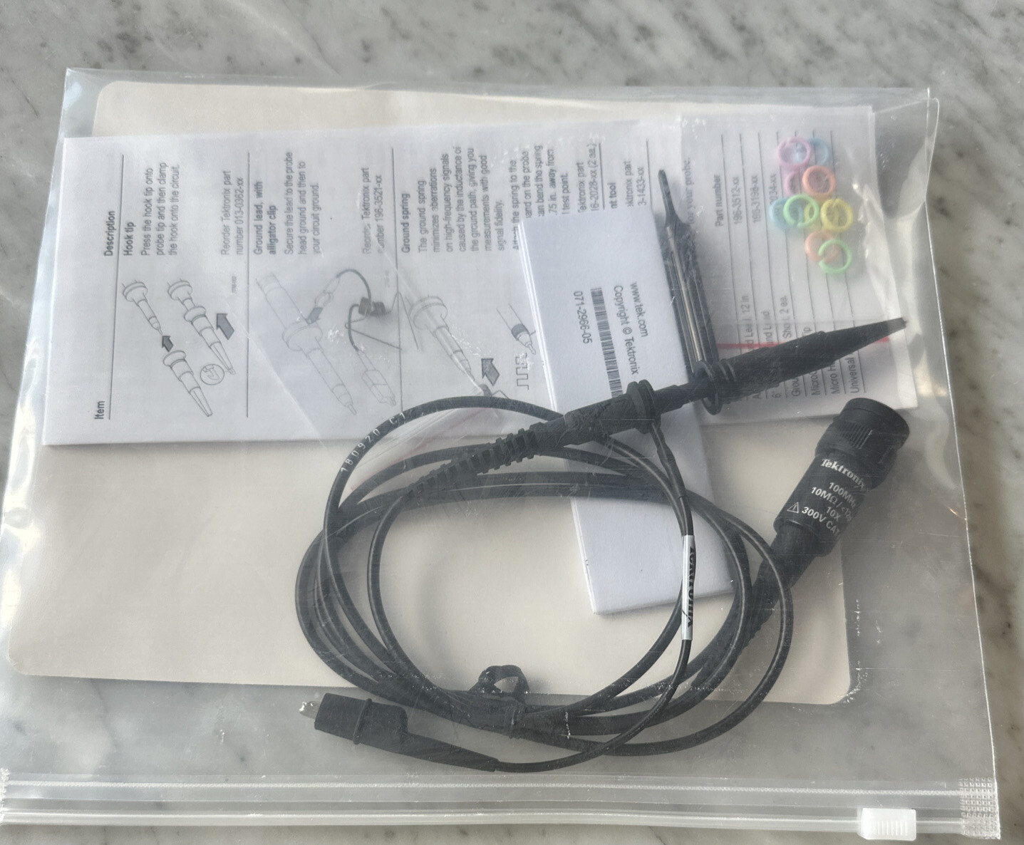 Tektronix TPP0100 100 MHz, 10X, 1M ohms Passive Voltage Probe- New W/accessories