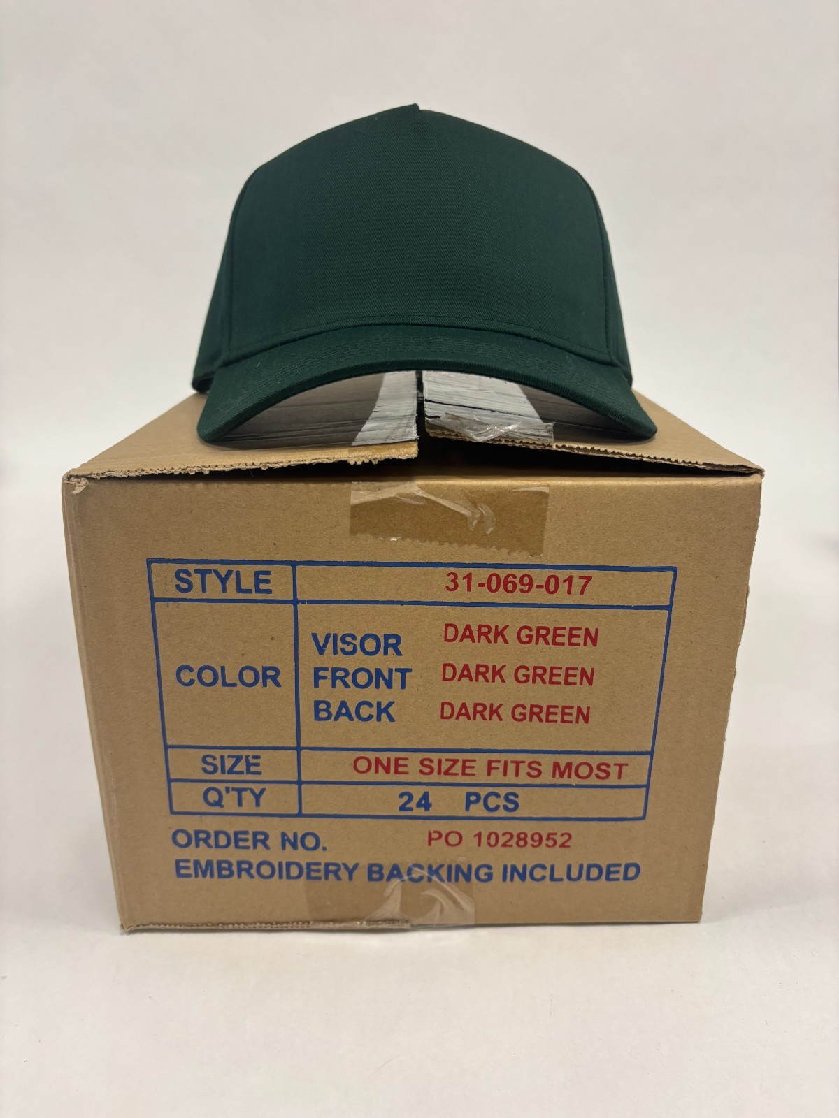 Otto Cap 31-069 Mid Profile Baseball Cap 5-Panel Snapback - Dark Green