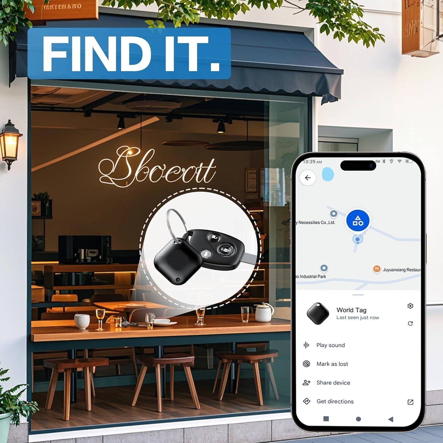 4-Pack Android Bluetooth Tracker Set with Cases | Waterproof Item Finder