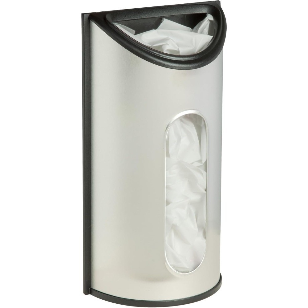 Stainless Steel Plastic Bag Saver & Trash Bag Dispenser, Wall-Mounted Plastic