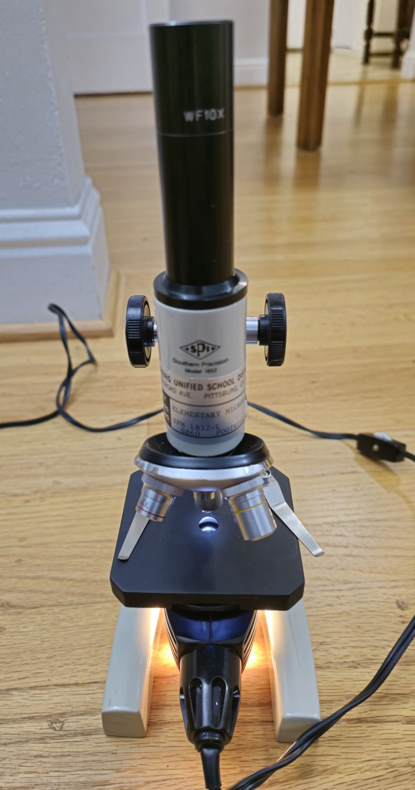 SPI Southern Precision Instrument Lab Microscope No. 1852 Pittsburgh Elementary!