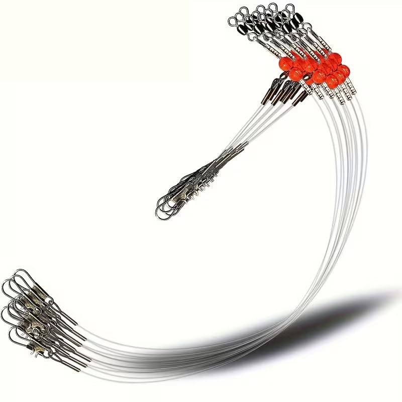 YOTO Fishing Leaders,Saltwater Tackle Rig with Swivels White Nylon Leaders