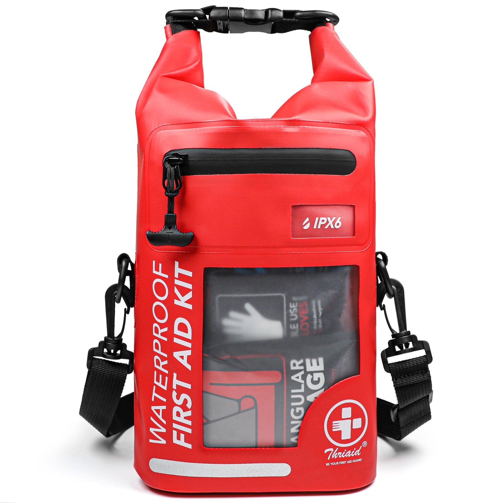 250 PCS Waterproof First Aid Kit, Roll Top Reflective Boat Dry Bag Bug Out Ba...