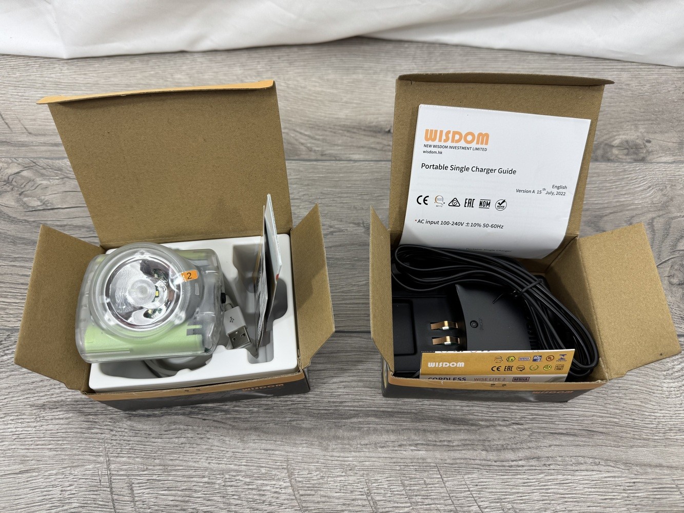 Combination MSHA Certified Wisdom Wiselite2 Mine Light & NWB-30 Charger New