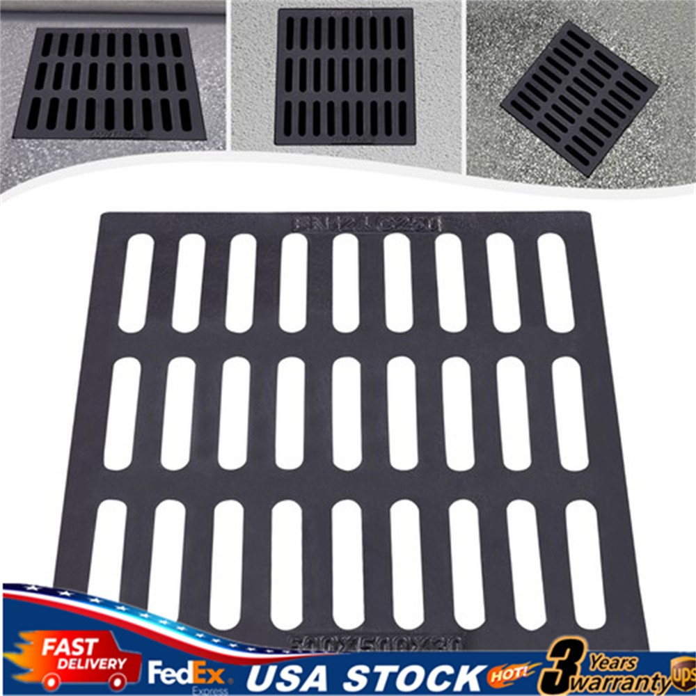 Cast Iron Sewer Grate Strainers Drain Catch Basin Cover Trench Drainage Outdoor