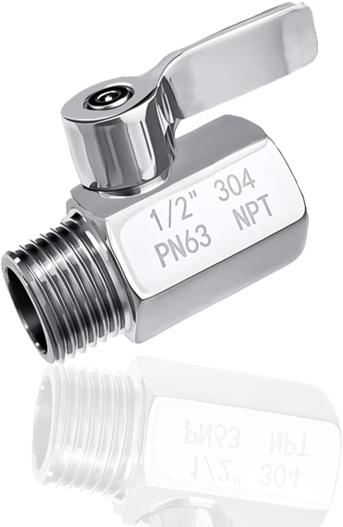 Stainless Steel Shower Head Shut Off Valve 1/2 Inch Female x Male NPT Thread