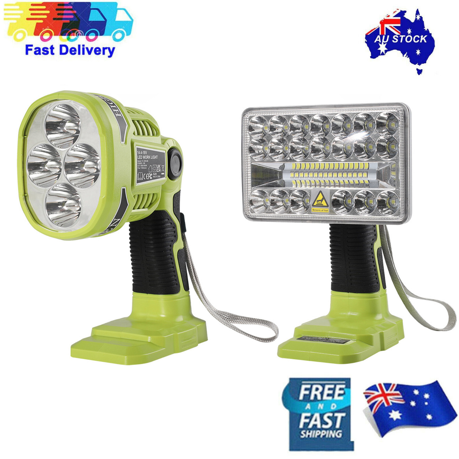 LED Work Flash Light Torch Lamp 5" for Ryobi 18V li-ion Battery One+ AU