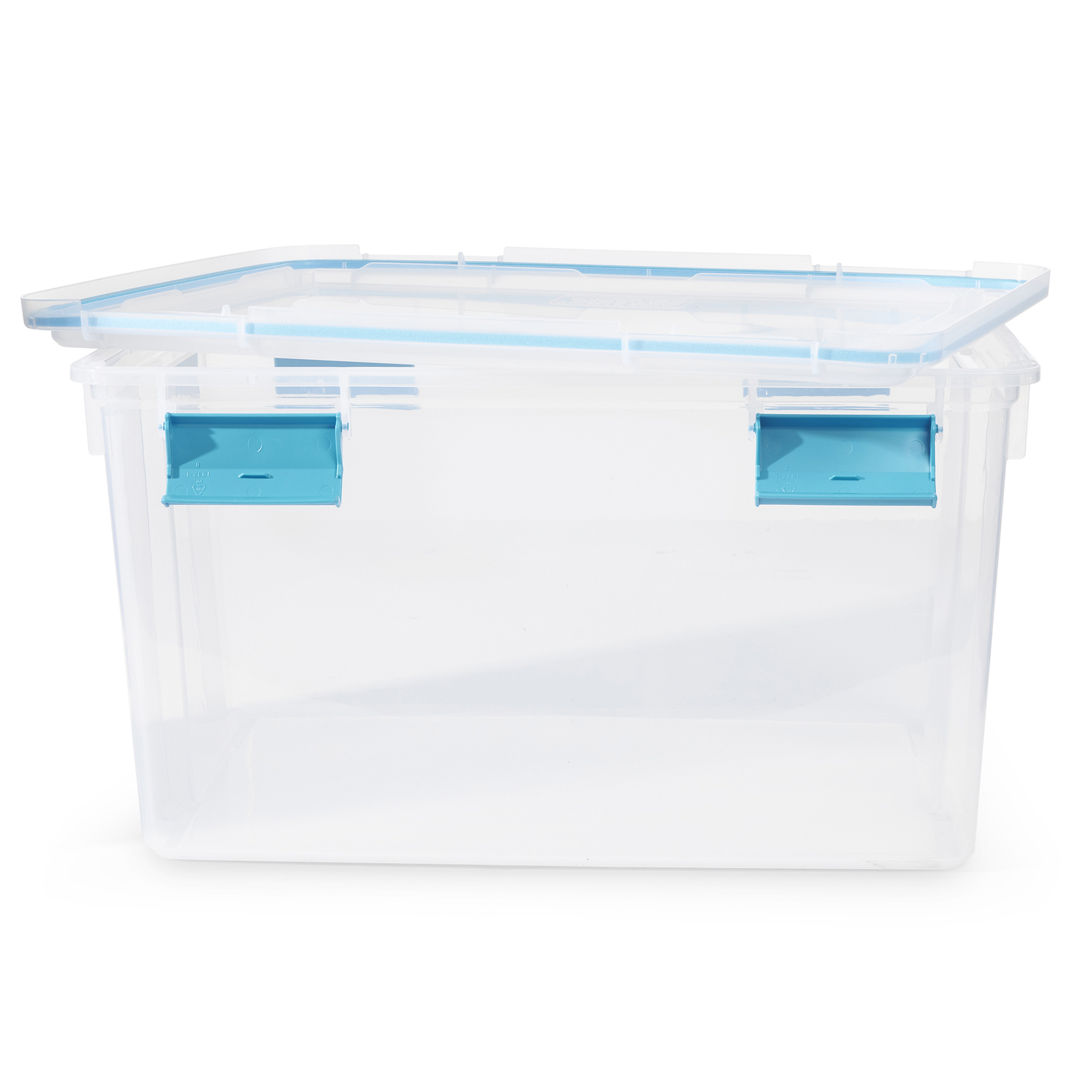 Sterilite 54-Qt Clear Plastic Stackable Storage Bin w/ Gasket Latch Lid, 12 Pack