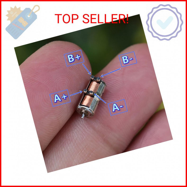 Acxico 10Pcs DC 5V 2-Phase 4-Wire Micro Mini Ultra-Tiny 4 mm Precision Stepper M