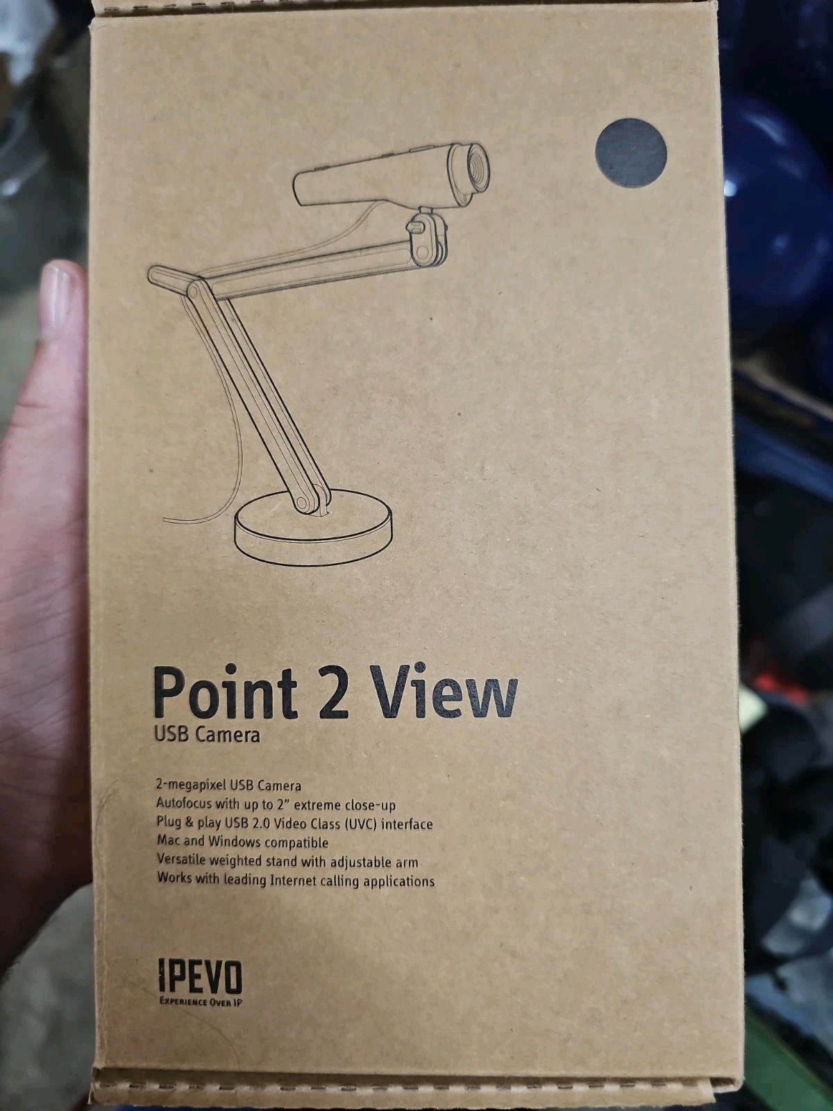 IPEVO Point 2 View USB Document Camera w/ Adjustable Stand – Bin CE