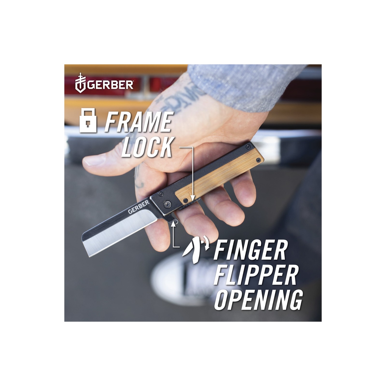 Gerber 2009259 Gear Quadrant Pocket Knife, 2.7-Inch 7Cr17MoV Stainless Steel