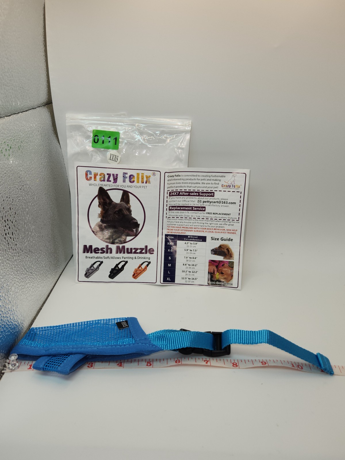 NWT Crazy Felix Mesh Muzzle Size XXXS Blue