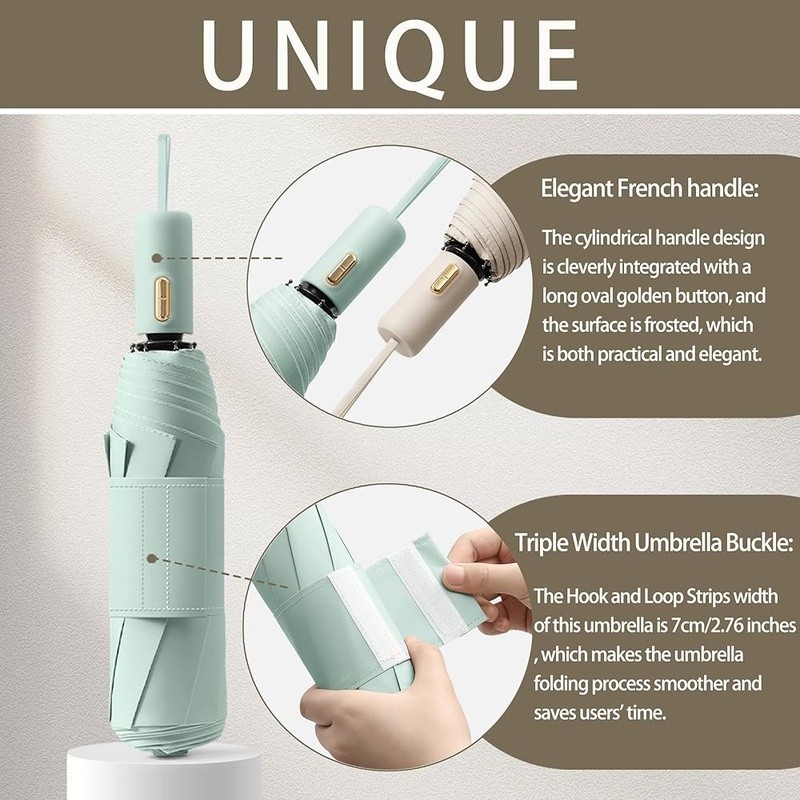 Triple Width Compact Umbrella Automatic Open Close UV Protection Travel New
