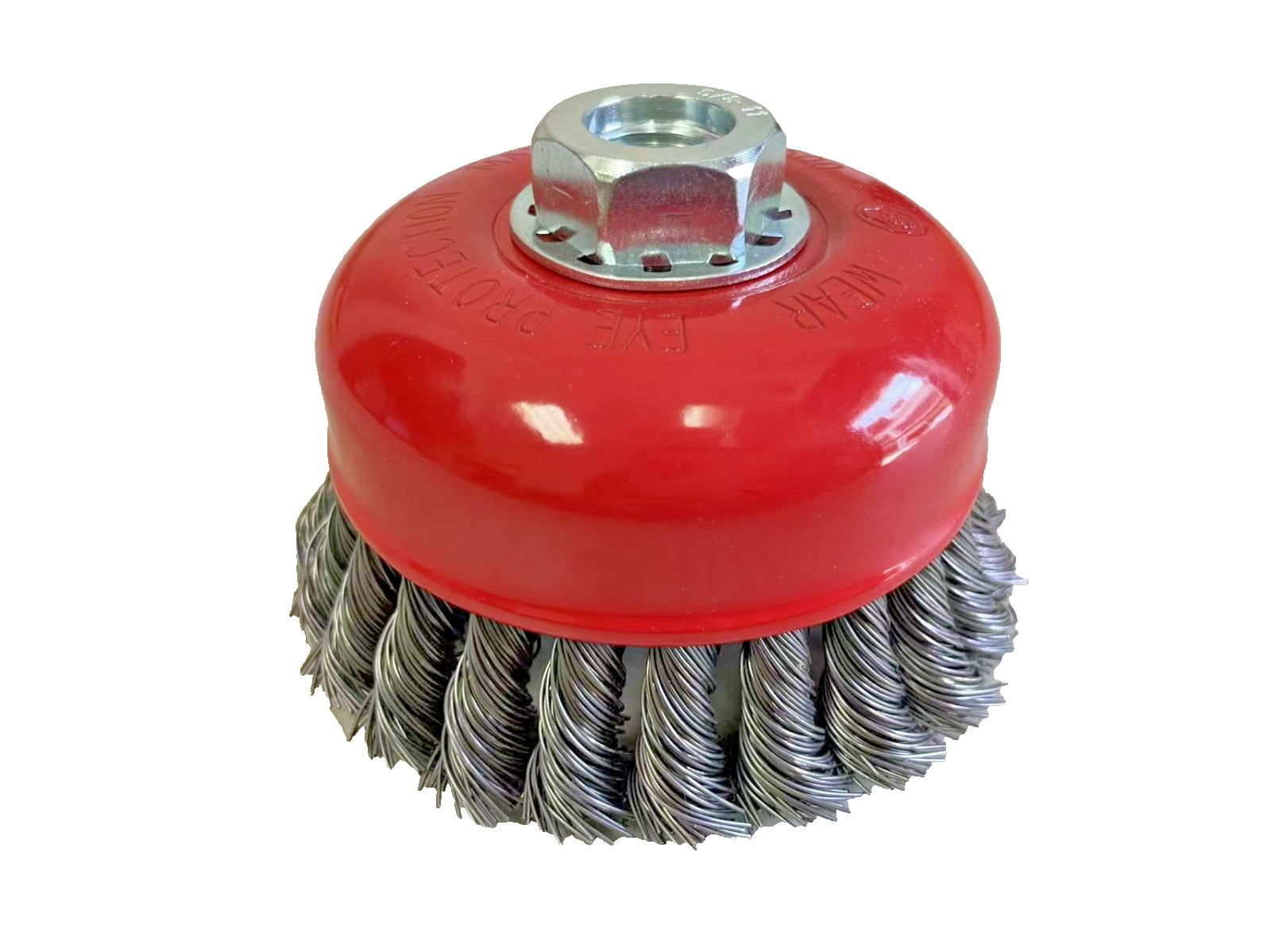 4''/100MM 1PC HEAVY DUTY KNOTTED WIRE CUP BRUSH WHEEL VALLEY 5/8''THREADED ARBOR