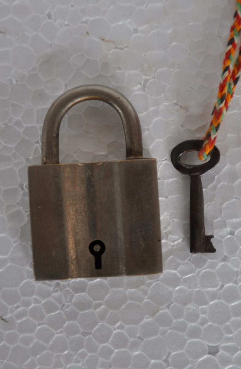 Vintage Brass Unique Shape Nickle Plated Handcarfted Padlock