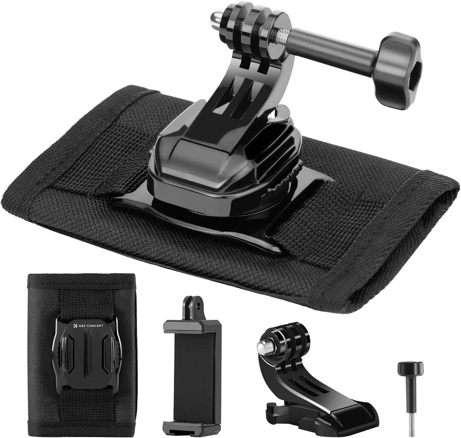 K&F CONCEPT 360° Backpack Strap Mount Shoulder Pad Holder for Gopro,DJI Action
