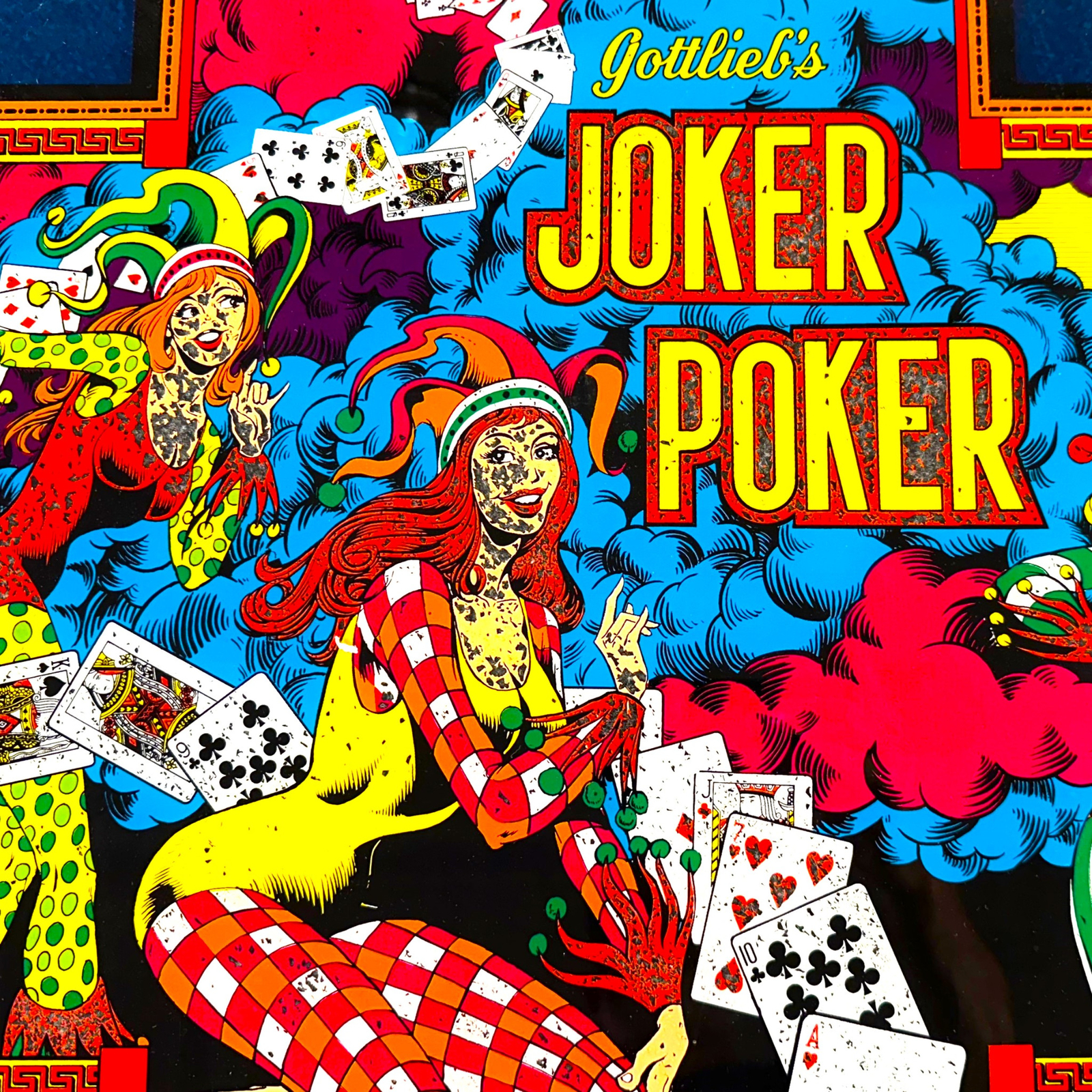Gottlieb Joker Poker Pinball Machine Game Backglass ORIGINAL