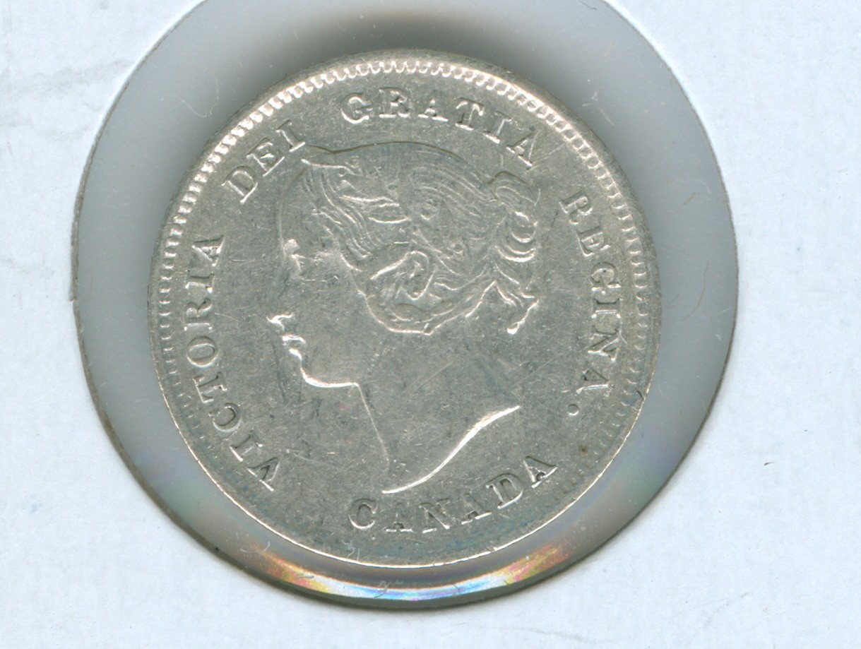 CANADA 1901  FIVE CENT SILVER --VF/XF