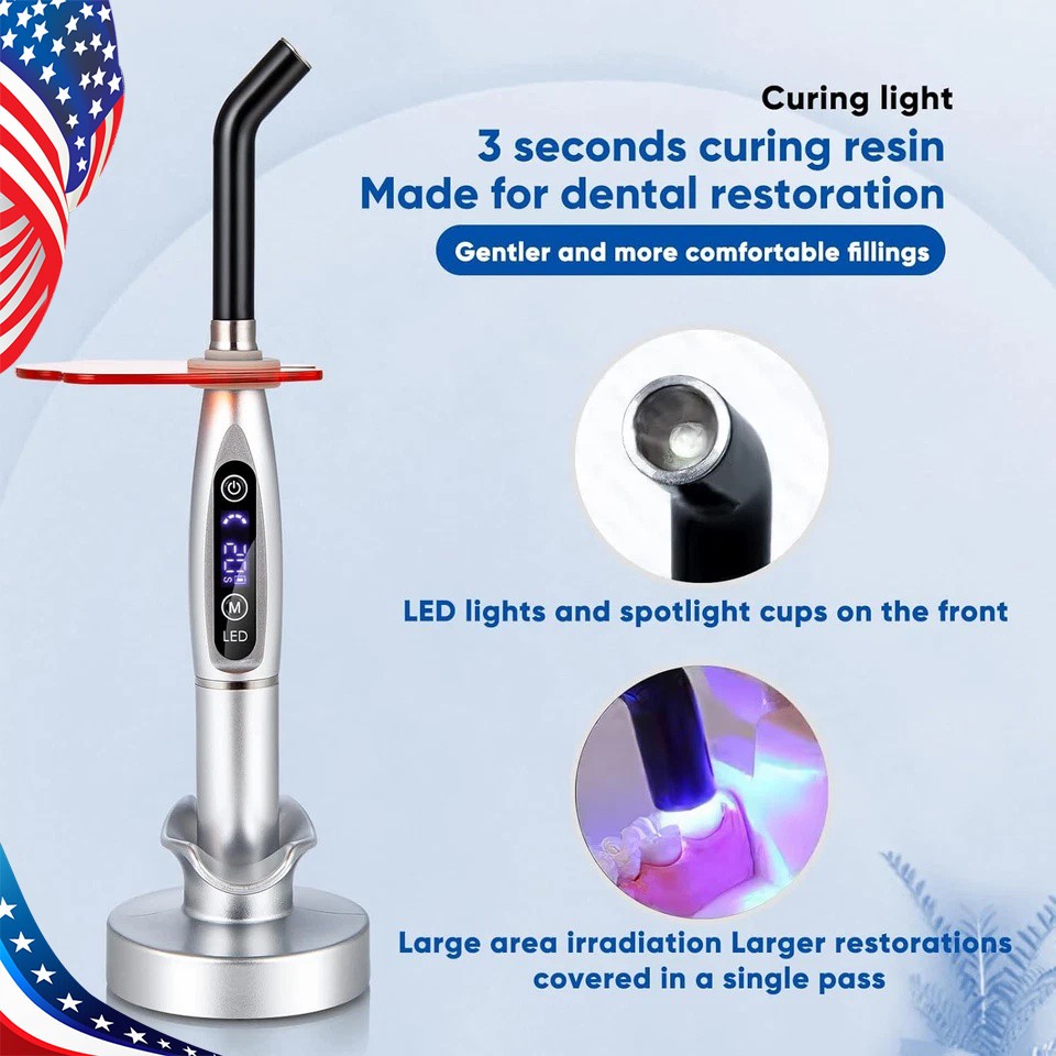 Dental LED  Curing Light Lamp 2000mw 5W Tool Resin  Wireless Cordless st