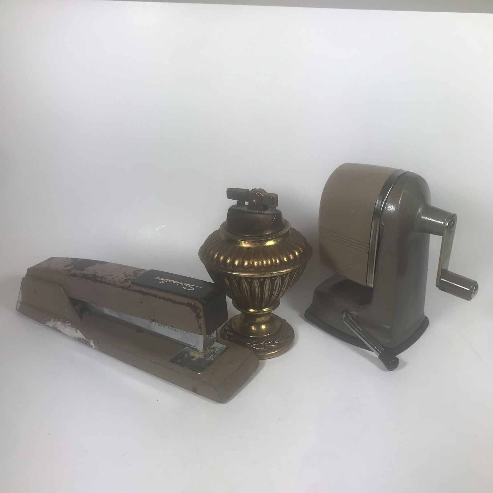 Vintage Desk Lighter Stapler Pencil Sharper Swingline Apsco