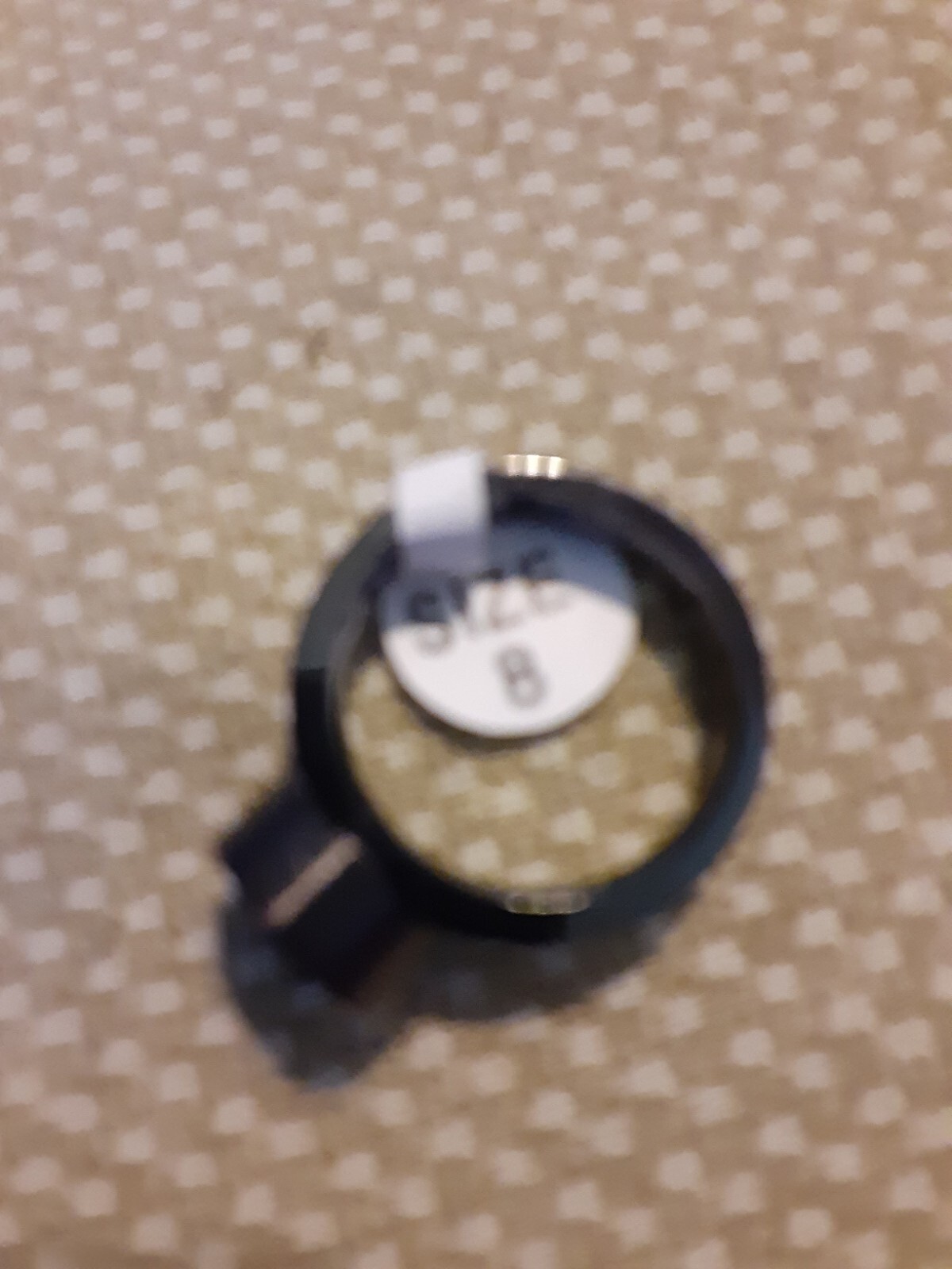 Gemtite Stainless Steel w/Black Rhodium PLTG 8MM Rd Spin TOP rG cASTING sz 8 6